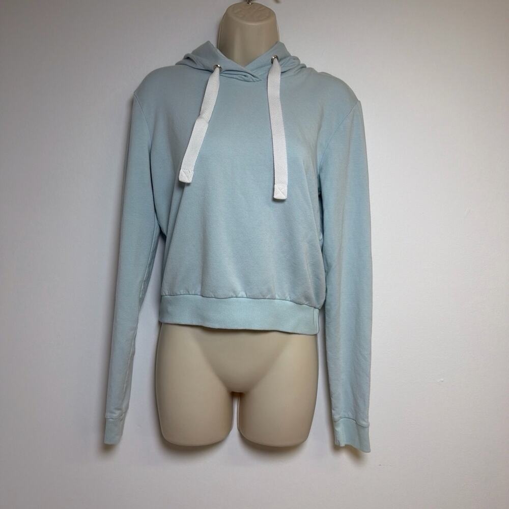 Heroine Sport Light Blue Lightweight Cropped Pullover Sweatshirt Hoodie Size XS